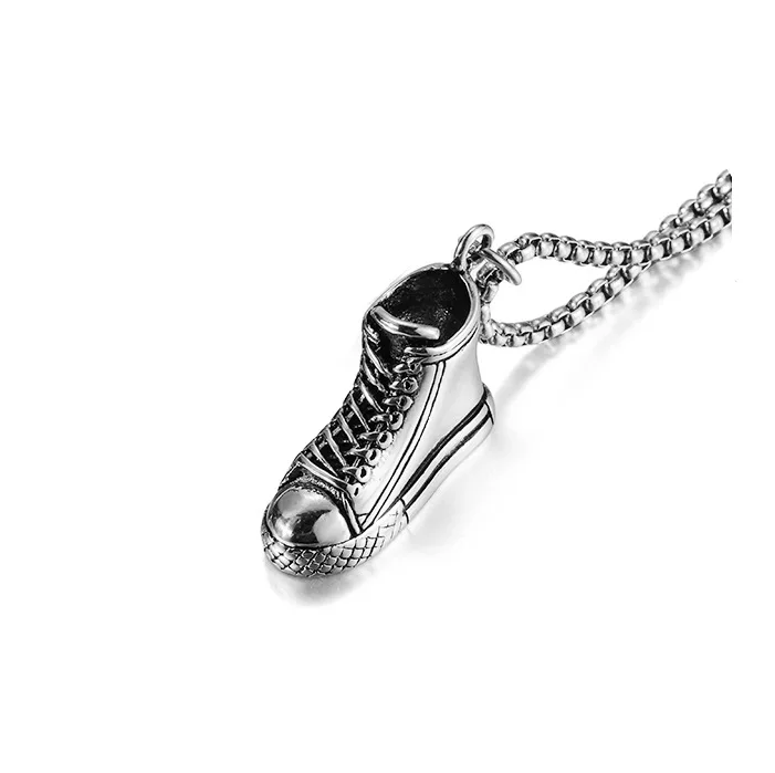 

Men's Personality Canvas Shoe Pendant Necklace Motorcycle Party Creative Cool Silver/Gold Necklace Male Jewelry Accessories