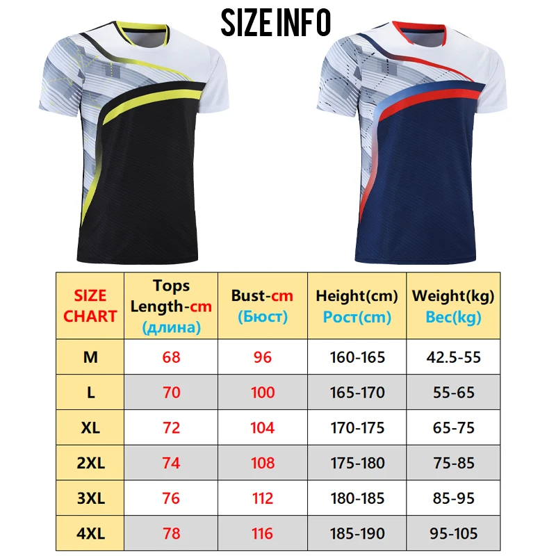 Badminton New Shirts Men Ping Pong Sports Homme T Running Table Tennis Game Tee Exercise Quick Dry Breathable Jersey