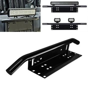 

Bumper License Plate Bracket Black Front Work Light Holder Replacement