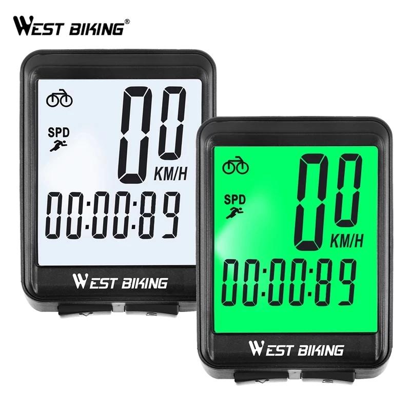 

WEST BIKING Bicycle Computer MTB Road Wired Cycling Odometer Waterproof Backlight Bike Speedometer LED Rate Wireless Stopwatch