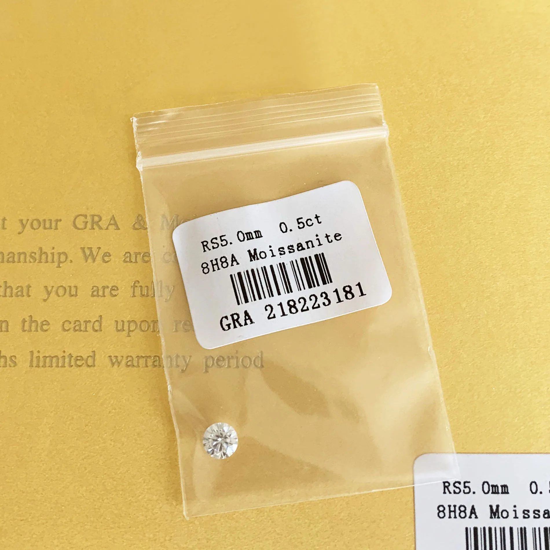 Moissanita suelta de 0,5 quilates, 5mm, IJ, Color brillante redondo, corte VVS1, anillo, pulsera, joyería, material artesanal, Diamante de laboratorio