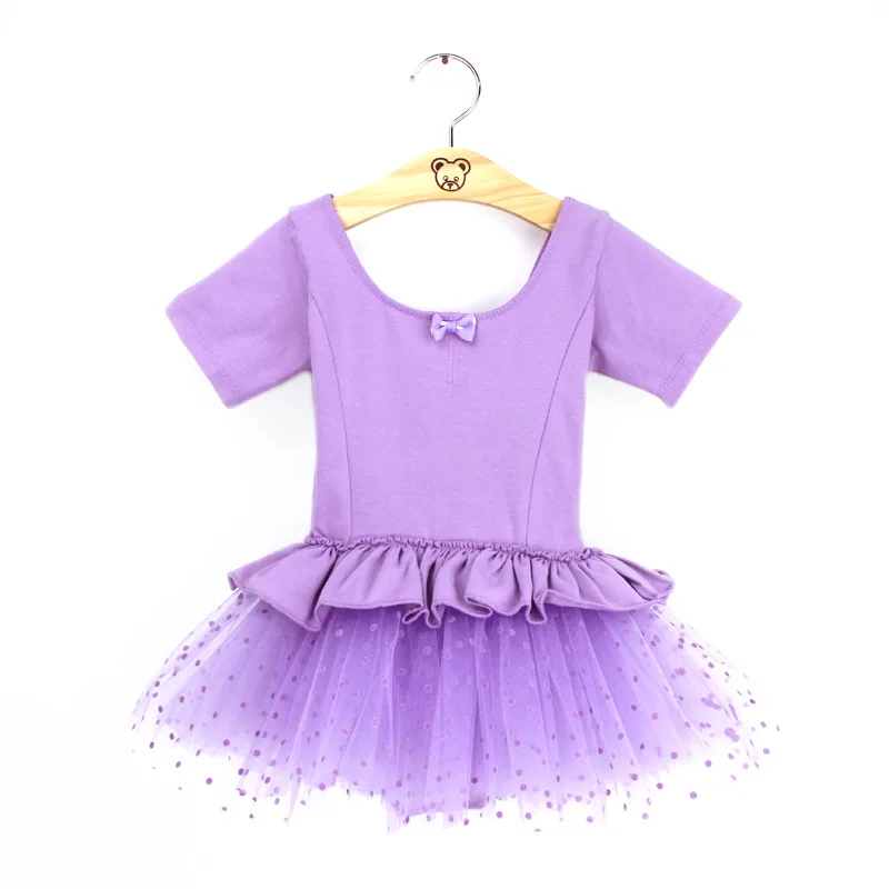 violet short 2 вида цветов Розовый/Фиолетовый балетный купальник для детей балетное платье-пачка для танцев трико для детей для занятий йогой, художественная гимнастика, Применение для Bailarina/ - Цвет: violet short