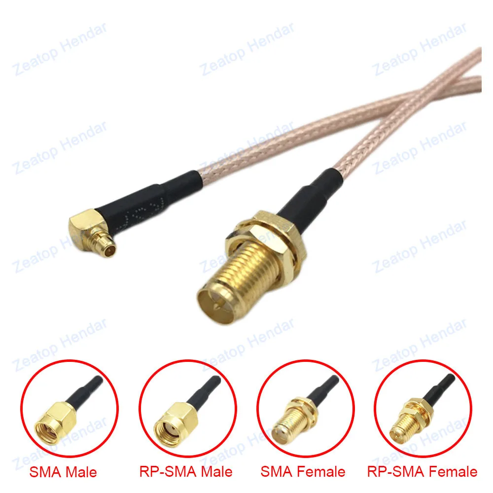 Коннектор для коаксиального кабеля с прямым углом провод RG316 штекер MMCX на SMA/RP SMA