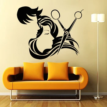 

Barber Shop Wall Decal Hair Salon Stylist Hairdresser Window Wall Stickers Vinyl Hair Salon Decoration Design Wallpaper C025