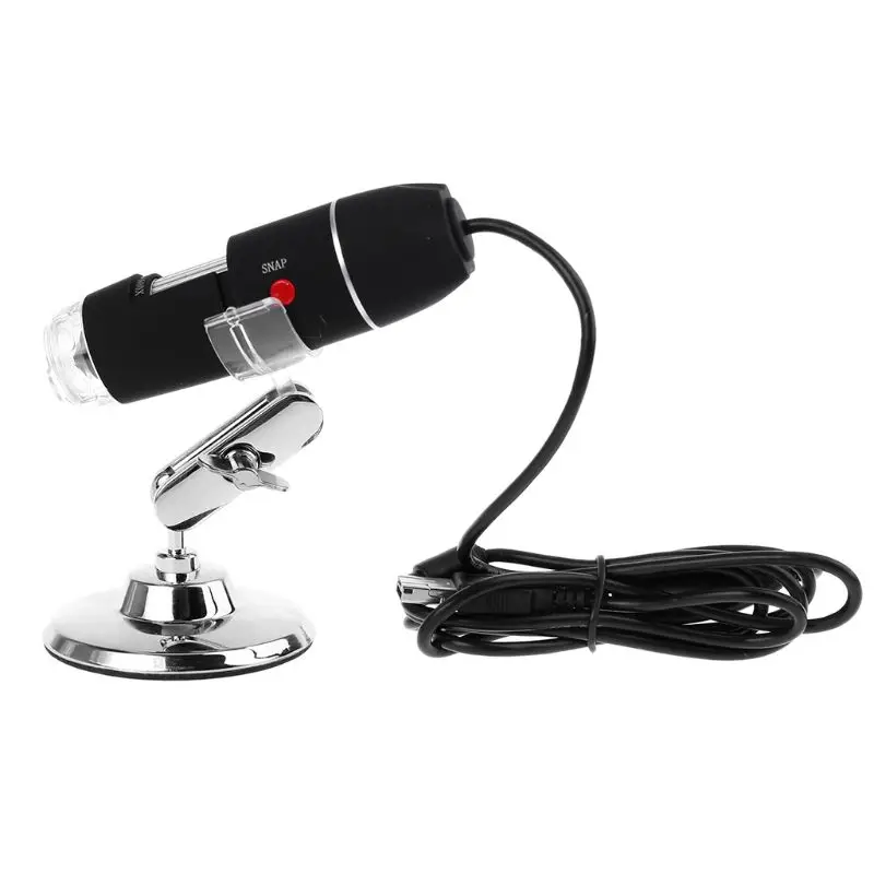 USB Цифровой Микроскоп увеличение 1600X камера 8LED OTG эндоскоп с подставкой