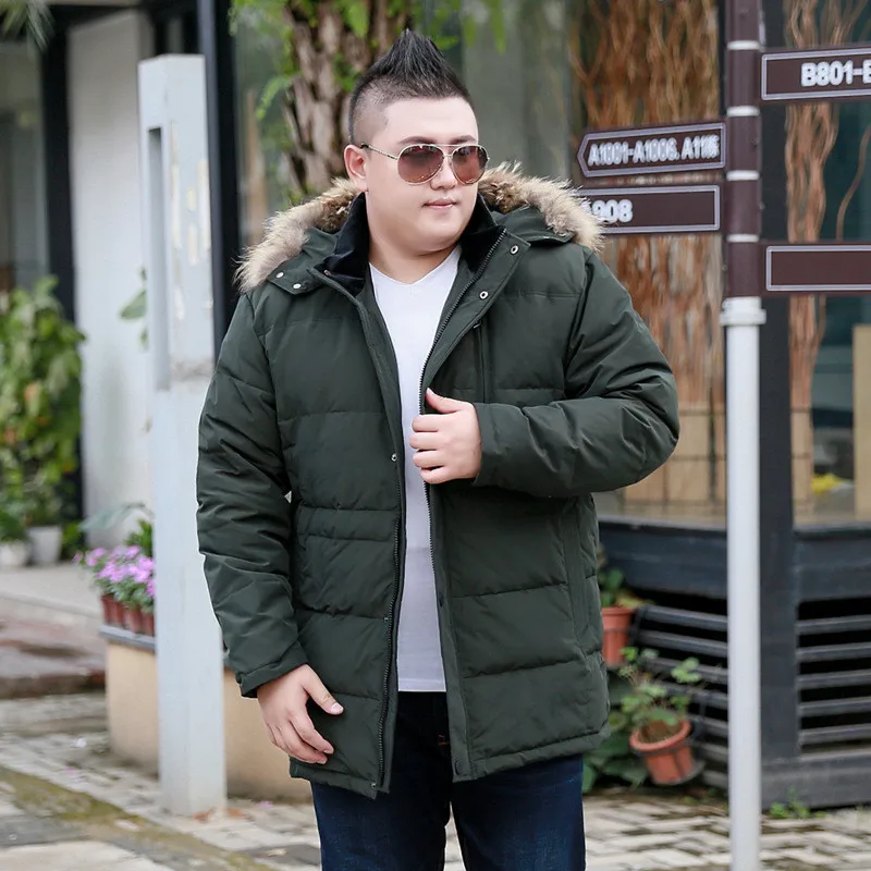 2019 мужской зимний большой размер 6XL 10XL стоячий воротник с капюшоном меховым