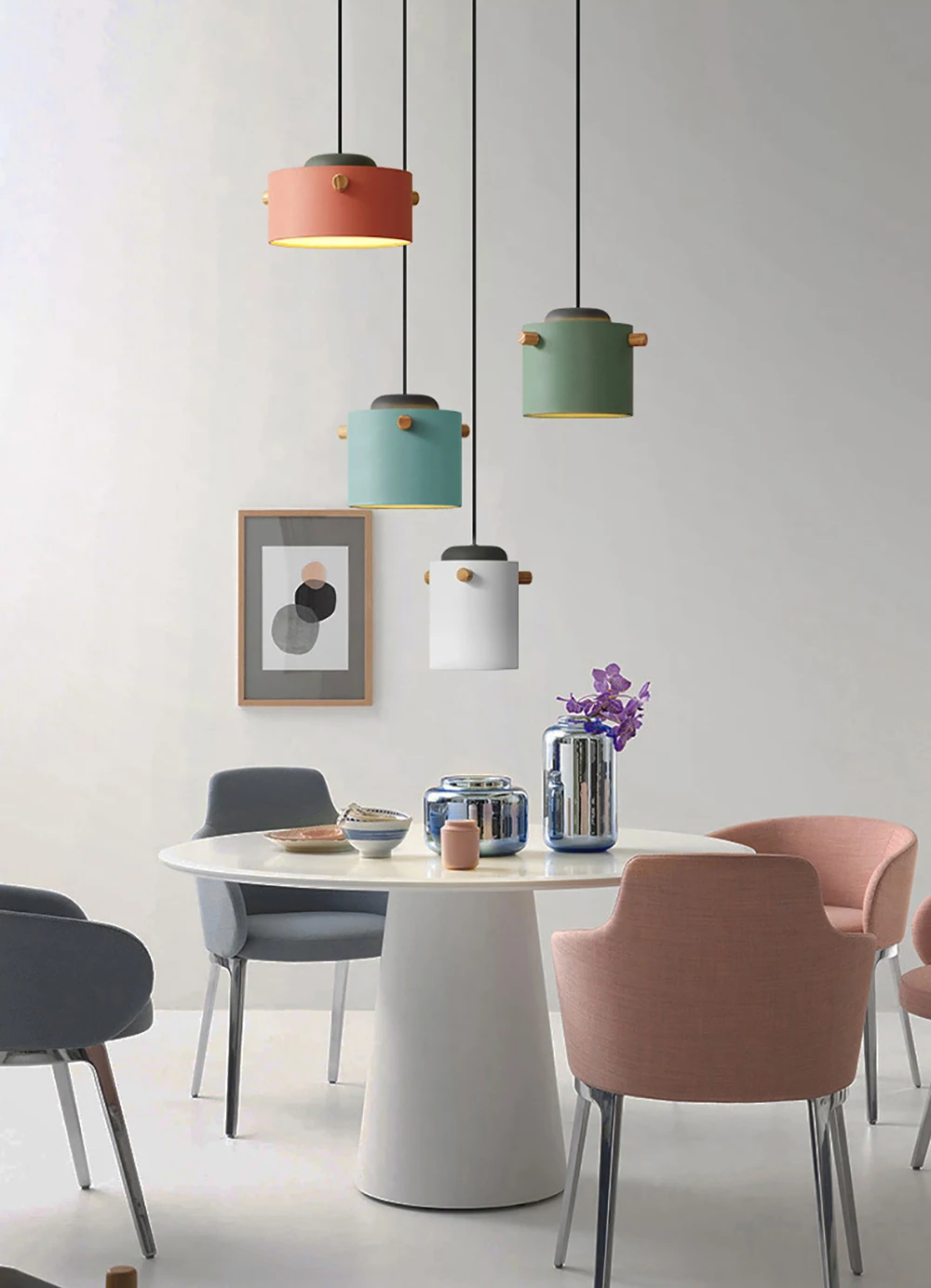 Modern LED Pendant Lights Nordic Colorful Pendant Lamps Living Room Dinning Room luminarias decorativas E27 Bulb Lamp