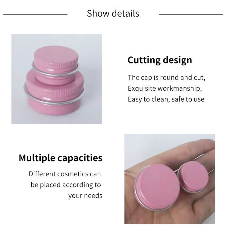 10 шт. высокое качество 5 г розовый пустой алюминий Горшок пластиковые баночки для косметики с крышкой крем для глаз Кондиционер для волос
