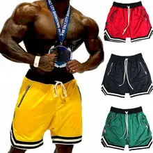 Мужские повседневные шорты для бега, штаны, спортивные, дышащие, сетчатые, для бега, фитнеса, спортзала, спортивные, с карманами, на молнии, свободные, быстросохнущие