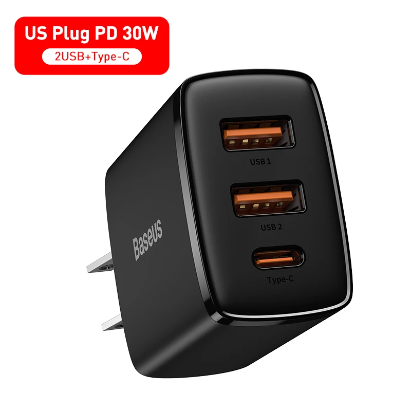 Baseus USB Type C Charger 30W Portable USB C Charger For iPhone 13 12 Pro Max Support Type C PD Fast Charging For Samsung Xiaomi usb c power adapter 20w Chargers