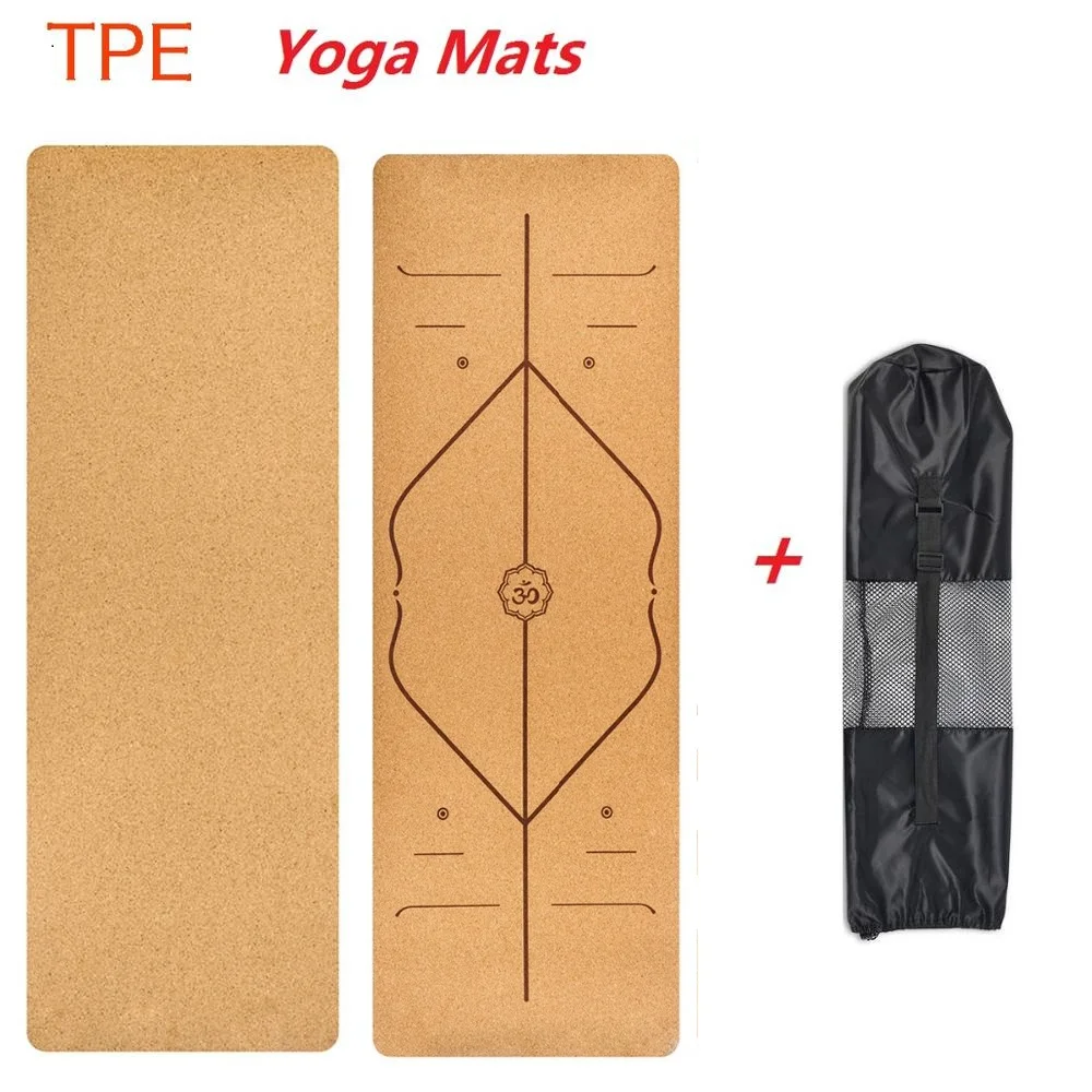 Natural Cork TPE Yoga Mat For Fitness Sport Mats Pilates exercise Yoga mat 