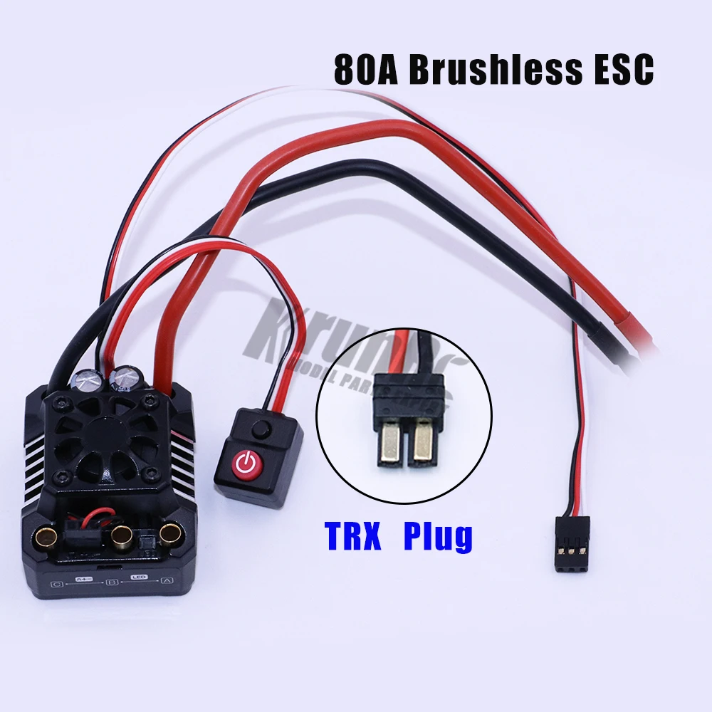 1 шт. HOBBYWING MAX10 SCT RTR 80A бесщеточный ESC для 1/10 RC автомобиля - Цвет: TRX plug