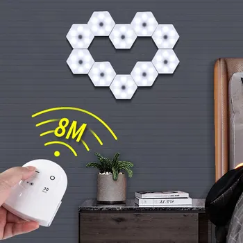 

LED Lamp Plug Modular Touch Sensitive Lighting Hexagonal Night Light Lamps Plug Magnetic Decoration Wall Lamp