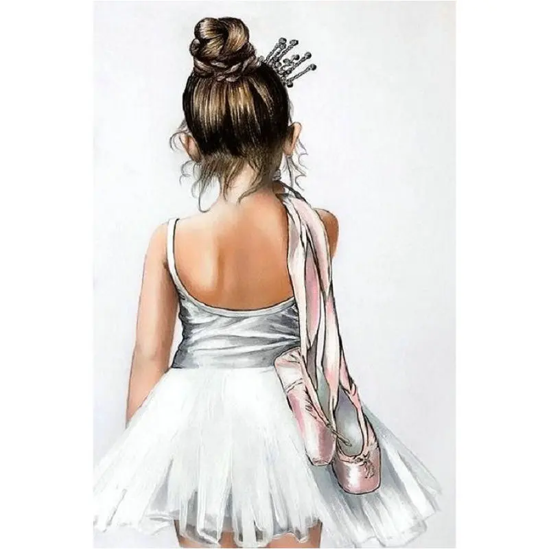 New Arrive 5D Diamond Painting Ballerina Girl Full Round Mosaic Paint By Numbers For Wall Papers Home Decor | Дом и сад