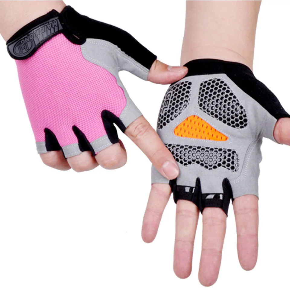 Guantes de gimnasio antideslizantes para hombre y mujer, Manoplas sin dedos  para ejercicio, entrenamiento, bicicleta, culturismo, levantamiento de  pesas Fivean Guantes deportivos