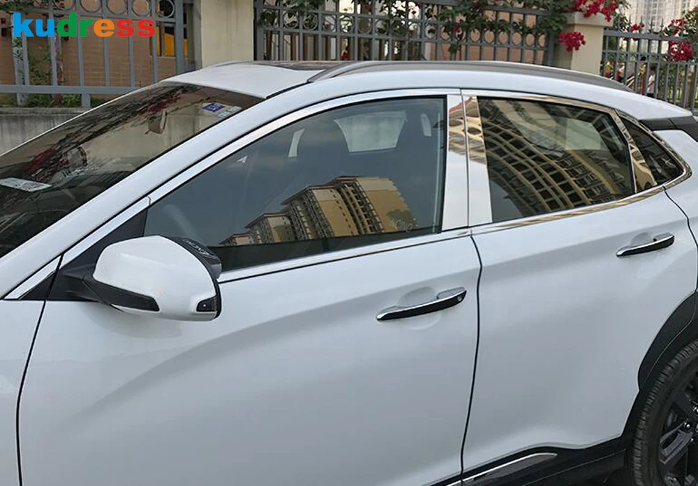 Для Hyundai Kona Энсино Кауаи внедорожник 2017 2018 2019 2020 Нержавеющая сталь Полный оконной