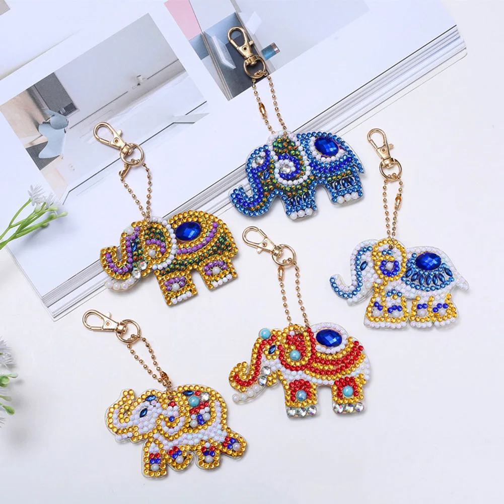 5 шт./компл. DIY 5D дрель алмазного живопись цепочка для ключей Комплект Двухсторонний подарок на Рождество с кристаллами TP899 - Цвет: qc013