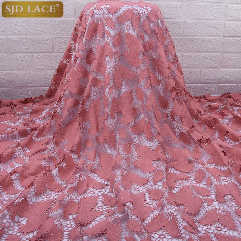 New Light Purple African Lace Fabric Water Soluble Guipure French Lace Fabric High Quality Nigerian Lace Fabric For WeddingA1668