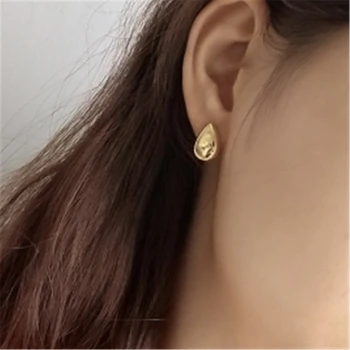 

2020 New Geometric Water Droplets Smooth Retro Metal Stud Earring For Woman Girls Party Holiday Accessories