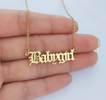 

Custom Name Necklaces Gold Color Personalized Stainless Steel Letter Necklace Pendant Collares Mujer Birthday Gift