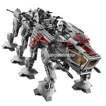 

05053 1788Pcs Genuine Star Wars Republic Dropship with AT-OT Walker Set Building Blocks Bricks Compatible Lepining 10195 Toys