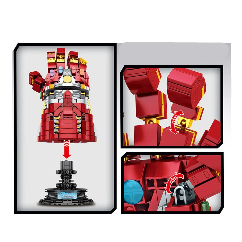 

2019 NEW Iron Man Avengers 4 New Iron Man Unlimited Gloves Endgame Ultimate Quinjet Set Compatible Building Blocks Brick Toy