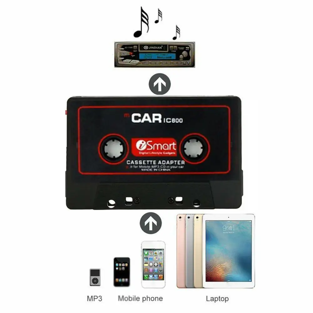 Newest Car Cassette Tape Adapter Cassette Mp3 Player Converter For iPod For iPhone MP3 AUX Cable CD Player 3.5mm Jack Plug
