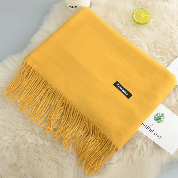 Ginger Scarf Кашемировый женский шарф новая теплая шаль Foulard Femme пашмины платок Шерстяной палантин голова шеи длинные зимние шарфы для женщин - Цвет: Ginger Scarf