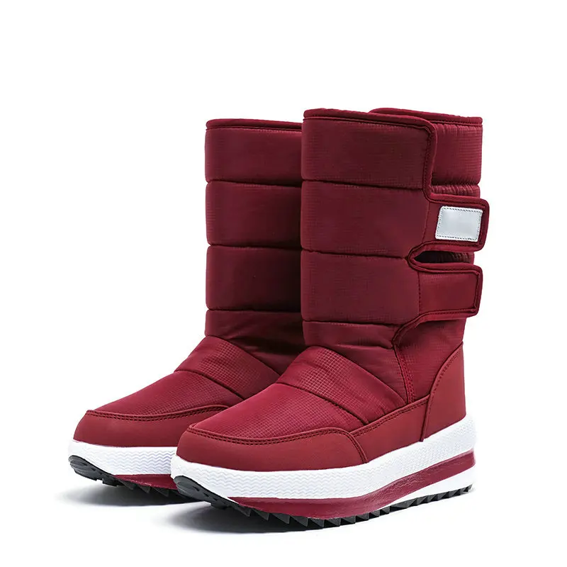 ESVEVA Wedge Heel PU Leather Down Antiskid Women Shoes Winter Warm Fur Round Toe Platform Casual Mid Calf Boots Size 36-41