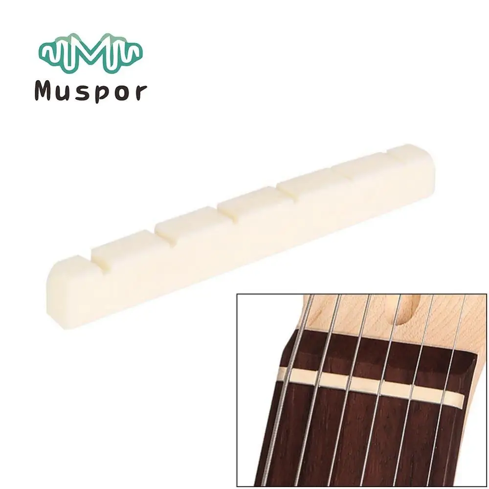 

Muspor Electric Guitar Bone Nut 42mm Ox Bone Guitar Pillow for Fender ST TL Electric Guitar Replacement Part Accessories
