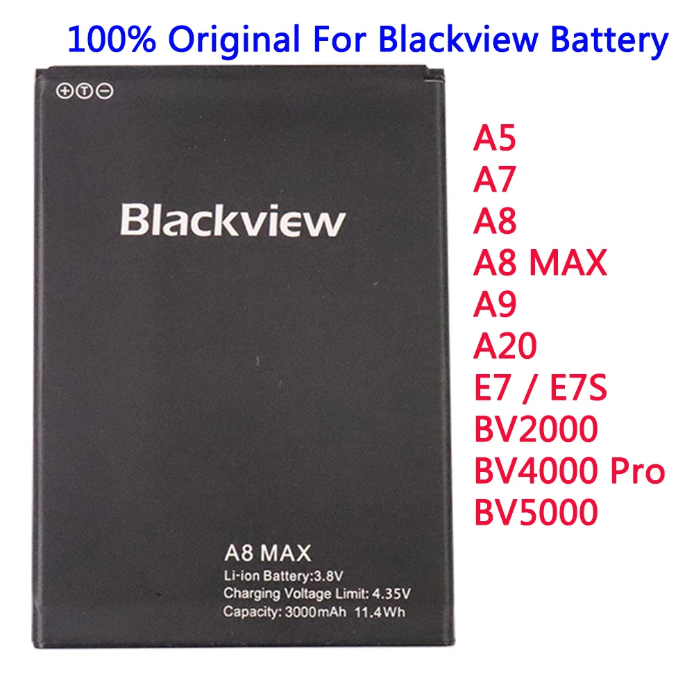 Аккумулятор для Blackview A5 A7 A8 MAX A9 A20 E7 / E7S BV2000 BV4000 Pro BV5000 аккумуляторы 100% оригинал |