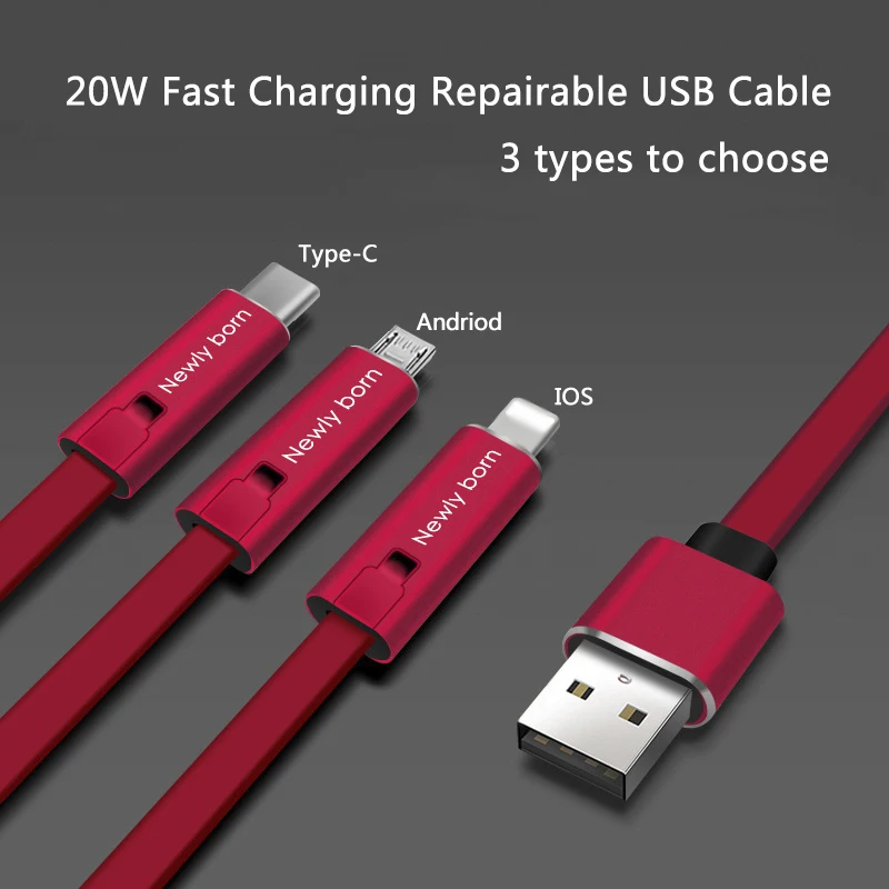 1,5 2 м повторное использование длинный USB кабель Micro USB Ремонтопригодный для iPhone type C ленточное зарядное устройство Быстрая зарядка ремонт Телефонный Кабель обновление