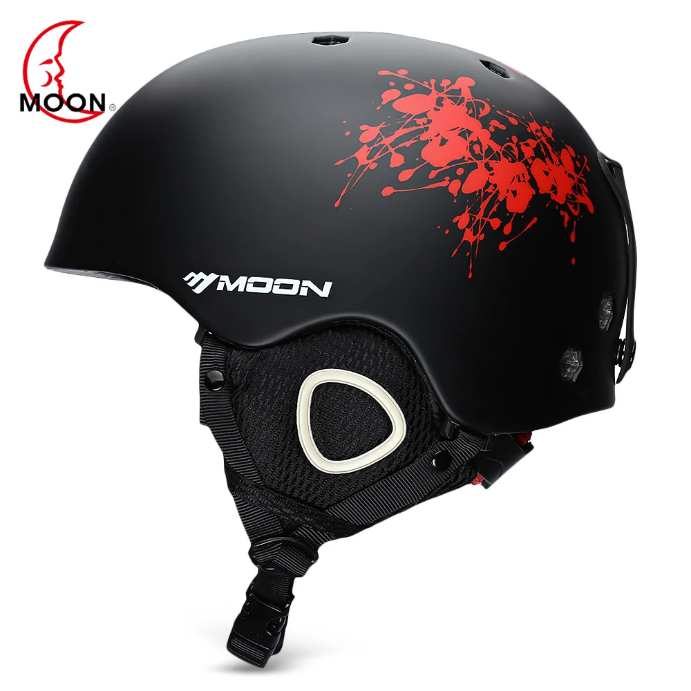 Шлем для лунного катания на лыжах 52-61 см, для женщин и мужчин, для улицы, интегрированный, безопасный, для сноуборда, катания на коньках, велосипедный шлем с регулируемым ремнем, вентиляционное отверстие