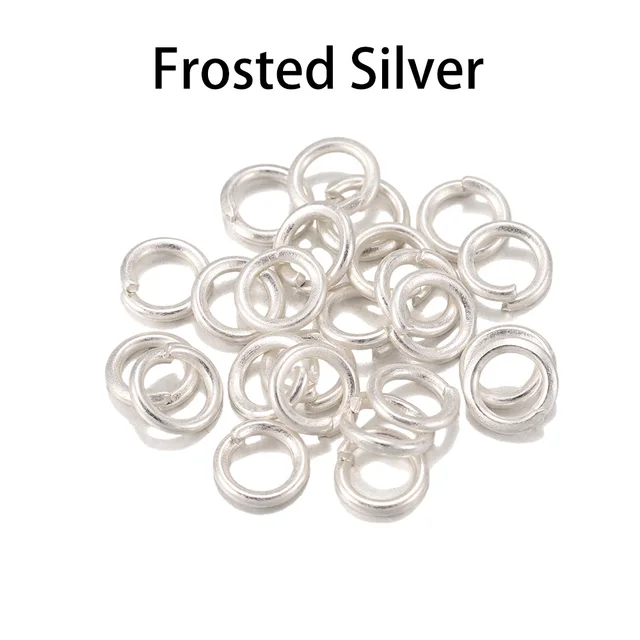 50-200pcs/lot 4 5 6 8 10 mm Jump Rings  Split Rings Connectors For Diy Jewelry Finding Making Accessories Wholesale Supplies Frosted Silver