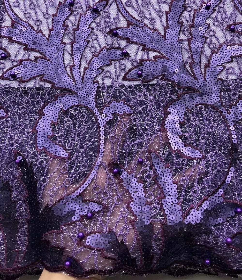 blue french lace fabric high quality lace material beaded lace fabric tissu dentelle glitter sequins fabric 5yard/lot