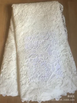 

African Bazin Riche Fabric with Brode Latest Fashion Embroidery Bazin Lace Fabric with Net Lace 5 Yards