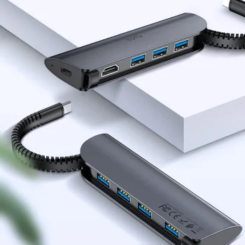 

TOTU 3.0 PD Fast Charger USB Type C to 4/5 Port USB HUB Multi HDMI USB for MacBook Pro Air USB Dock Type C HUB Docking Station