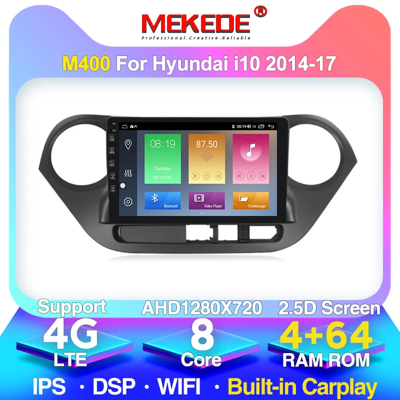 2.5D IPS Android 10 0 автомобильный радиоприемник мультимедийный плеер для Hyundai Grand I10 2013