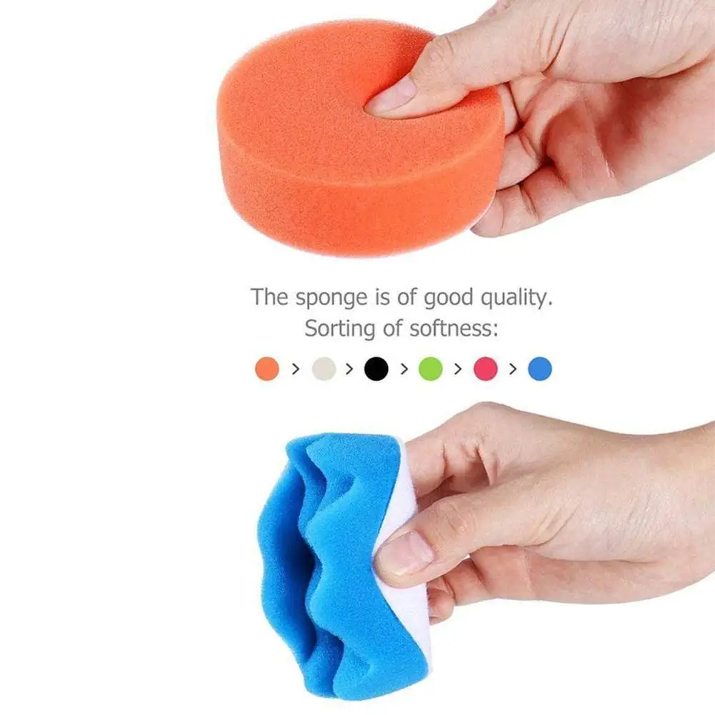 Car Sponge Polishing Buffing Pad Set Thread 3 Inch/5 Inch Auto Car Polishing Pad Kit For Car Polisher Drill Adaptor