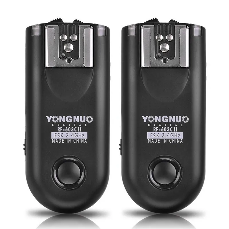 Беспроводной триггер для вспышки YONGNUO RF603II 2 трансивера Nikon D700 D300 D3100 D600 D610 Canon 5D Mark II