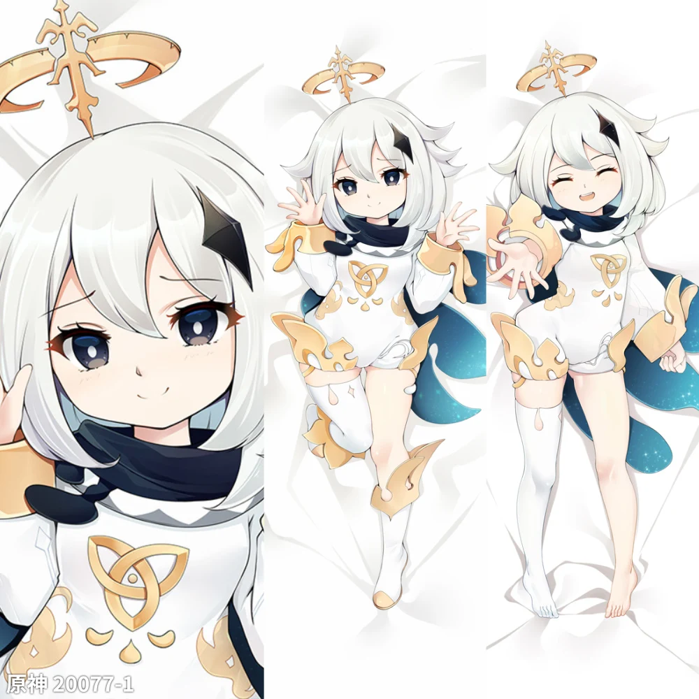 Juego Genshin Impact Paimon Cosplay, funda de almohada Dakimakura, accesorio para el cuerpo