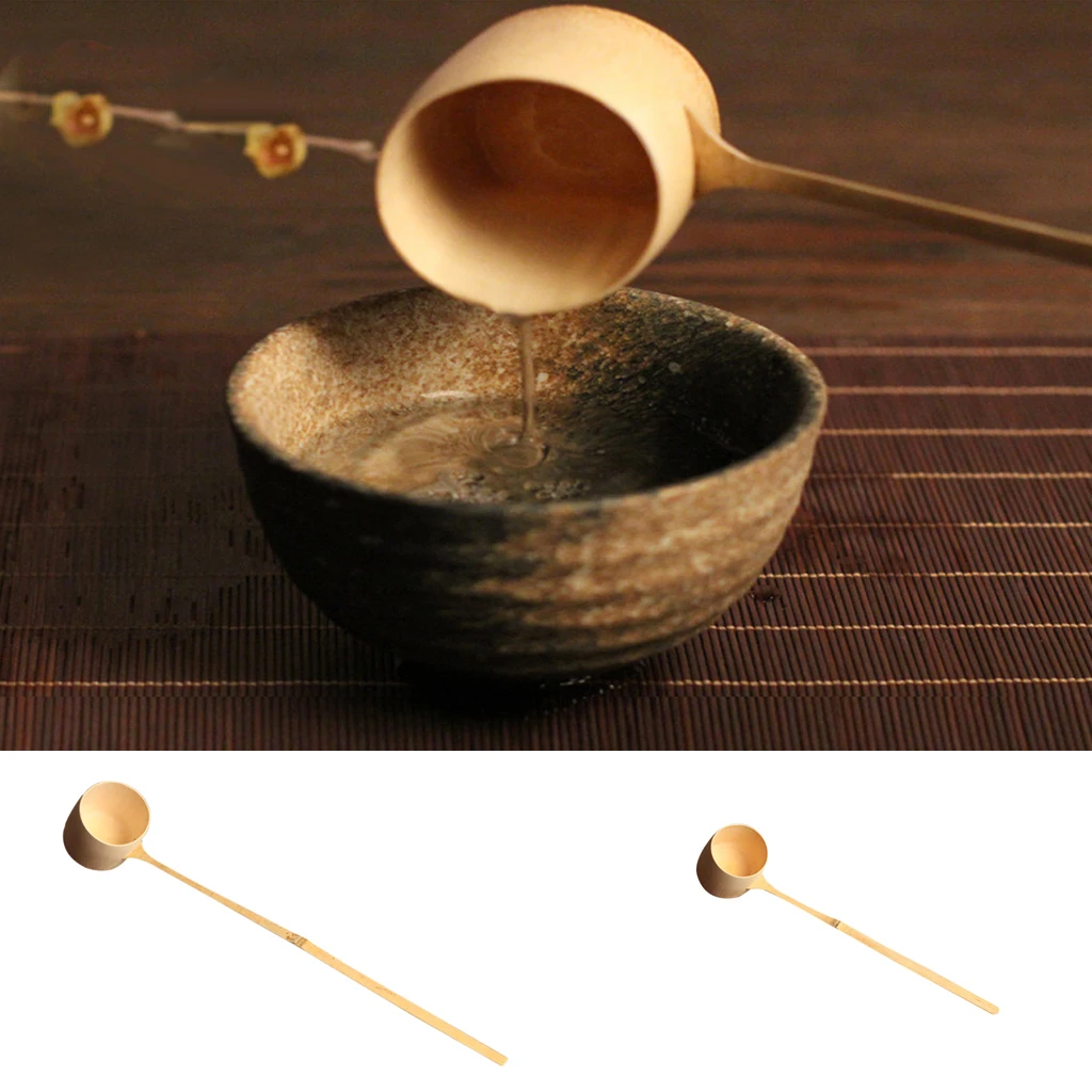 Handmade Bamboo Water Scoop with Long Handle Spoon Cooking Tools Soup Spoon Ladle Dipper 7-14 inch