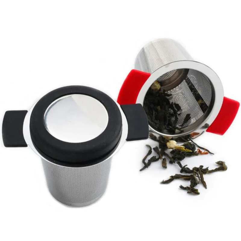

50pcs Reusable Stainless Steel Tea Infuser Basket Fine Mesh Tea Strainer With 2 Handles Lid Tea and Coffee Filters