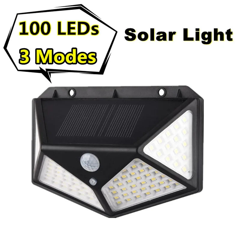 

Solar Light Outdoor Solar Lamp Sunlight Powered Waterproof 100 LED 3 Modes PIR Motion Sensor For Garden Decoration Wall Street