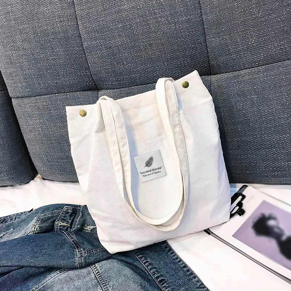 MAIOUMY Вместительная женская Вельветовая Сумка-тоут, Женская Повседневная однотонная сумка на плечо, складная многоразовая Женская пляжная сумка для покупок#905