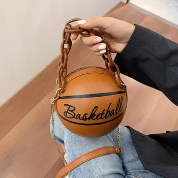 

Luxury Handbag Women Bags Design Cute Basketball Hand Bag Girls Chain Crossbody Bag Women Leather Totes Lady Shoulder Pack