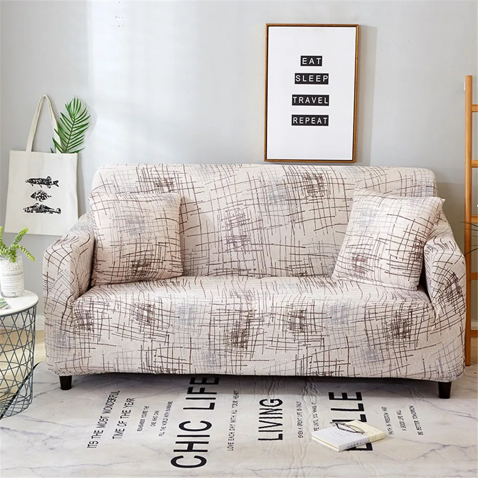 HM Life Elastic Sofa Cover Floral Geometric Printed Sofa 1/2/3/4 Seater Slipcovers For Living Room Decorative Furniture Covers