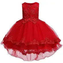Детские платья для девочек с атласной вышивкой; элегантные вечерние платья на свадьбу для маленьких девочек; платье принцессы; костюм-смокинг для девочек