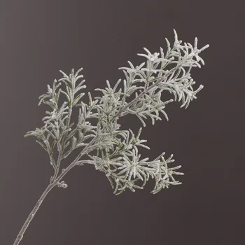 

White Velvet Grass Flocked Model Green Plant Artificial Flower Christmas Tree Ring Decorating Accessories Basket Ice Cypress Ame