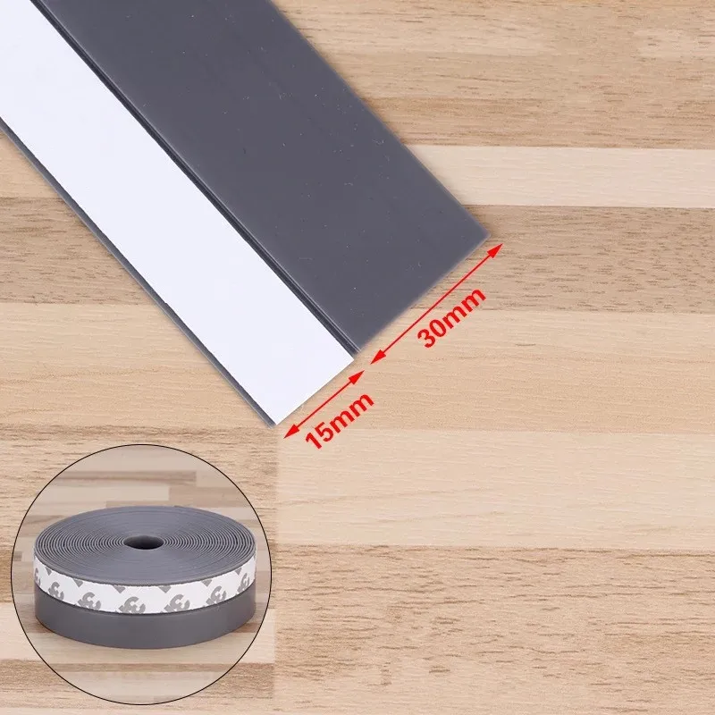 Gray 15X30MM KK& FENG 1 м уплотнительная лента кремнеземное самоклеящееся уплотнение оконного стекла звукоизоляция ветрозащитная дверная нижняя лента погода зачистки - Цвет: Gray 15X30MM